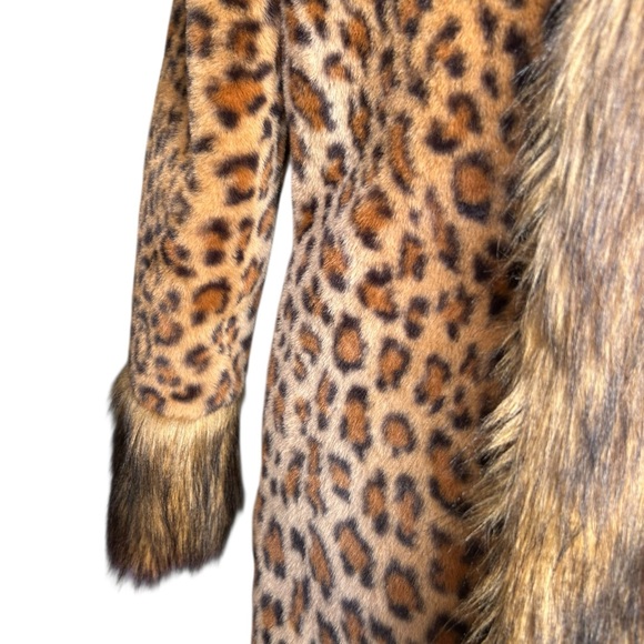 Women’s Leopard Print Retro Faux Fur Jacket Coat – Size Medium - Picture 7 of 12